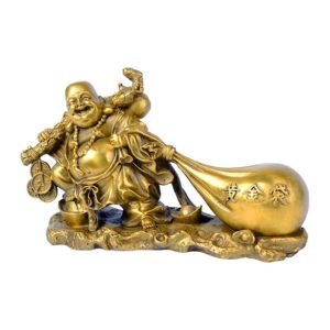 Tượng Phật Di Lặc kéo bao tiền bằng đồng
